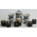 Collection of boxed Wedgwood items to include: Gilded Black Basalt box,