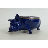 Royal Doulton Titanian model of a Pig: Modelled as a dish with hallmarked silver marks, length 20cm,