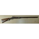 19th century Percussion Rifle: With ramrod, length 127cm.