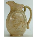 Doulton Burslem: Vellum Jug Gladstone. H17.5cm.