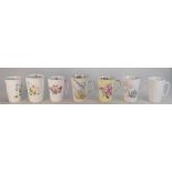 A collection of Shelley Beakers to include: Wild Anemone 13977 x 2, Balloon Harebell 0169,