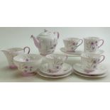 A collection of Shelley Evening Star 2456: A 12 piece part tea set.