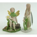 Goebel crafts matte figures of Fairies by Laszlo Lspanky: Tallest height 22cm.