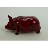 Royal Doulton Flambe pig: Length 11.5cm.