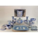 A collection of Wedgwood Jasperware to include: Boxed limited edition Loving cup 25/50,