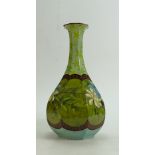 Doulton Lambeth Faience Vase decorated with scrolling foliage: Initialled by MB, height 33cm.