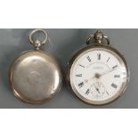 Silver Pocket Watches: To include a silver full hunter pocket watch and another silver open faced