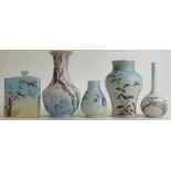 A collection of Japanese porcelain: Decorated with various birds and foliage comprising four vases