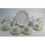 Royal Albert Caroline part set: Comprising mugs, plates, cups and saucers.