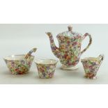 James Kent Chintz Du Barry Fenton Pottery items to include: Coffee pot, cream,