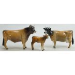 Beswick Jersey family to include: Bull 1422, cow 1345 and calf 1249D.