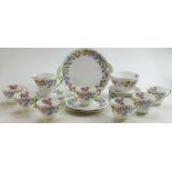 A collection of Shelley Hedgerow 13492 Part Tea sets to include: Cups and saucers x 6, cream sugar,