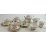 A collection of Shelley Freesia 14166: A 16 piece tea set.