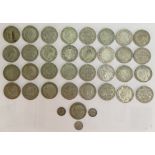Collection of pre 1947 coinage 50% silver coins 462 grams: