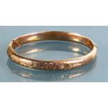 9ct Rose gold Bangle, 8.9 grams.