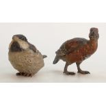 Two Austrian cold painted Bronze birds: Unusual tree sparrow 5.