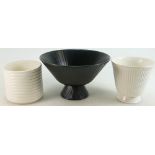 Wedgwood 1960s Studio pottery: Comprising black footed bowl dated 1966, diameter 20cm,