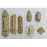 A collection of Indian carved Bone Panels: With images of Deities together with similar 19th