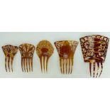 A collection of vintage Hair combs (some damaged) (5):