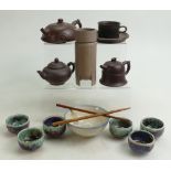 A collection of Chinese pottery Tea ware: Including high fired tea bowls,