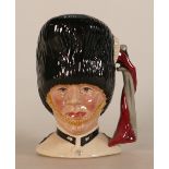 Royal Doulton small colourway character jug The Guardsman D6771: In white colourway.