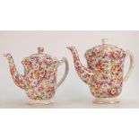James Kent Chintz Du Barry Fenton Pottery items to include: Two coffee pots. Largest 21cm high.