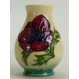 Moorcroft M.C.C Clematis Vase: Trial piece signed and dated 28/11/99 in gold writing.