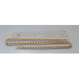 Two 9k gold Rope Twist Chains: Both items 52cm, 11.