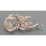 Platinum & 60 diamond Art Deco / mid century spray brooch: Diamonds range from just over 5 points