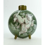 Doulton Lambeth small Flask: Decorated with cupids, height 16.5cm.