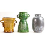 A collection of British pottery Vases to include: Poole Crystallized Glaze,