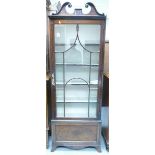 Early 19th century Mahogany Display cabinet: Measuring 189cm high x 67cm wide x 23cm deep.