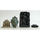 Collection of Far East / South American items: Including Far Eastern Soapstone highly detailed