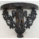 Indonesian Carved Hardwood Shelf: Marked V Shumuqam Asari, Sinqaratope Street, Madura,