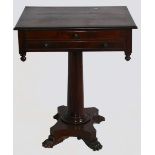 Early 19th century Regency Sewing / Games table: Two drawer mahogany table with coromandel