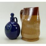 19th century Doulton Lambeth Jugs: Doulton Lambeth Stoneware leather jack style jug decorated with