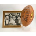 Japanese Rugby signed Ball from New Zealand Tour 1968: Supreme laced ball,