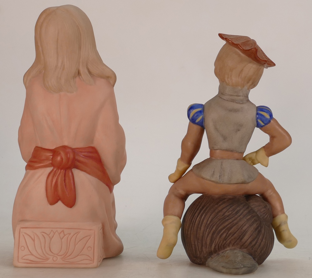 Goebel Laszlo Ispanky Figures Girl With Cat and Boy Riding Snail: Height of tallest 18cm. - Image 3 of 4
