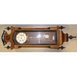 20th Century Hermle branded Wall clock: Height 101cm.