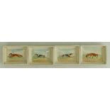 A set of four Royal Doulton pin dishes: Decorated with hunting dogs and foxes.