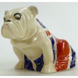 Royal Doulton model of a Bulldog draped in a Union Jack Flag: Medium size, dated 1940. H10.5cm.