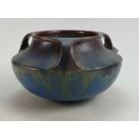 Early Bourne Denby Art Nouveau Orient Ware 3 handled Vase: Of squat form,