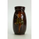 Royal Doulton Kingsware miniature Vase decorated with a Jester: Height 10.5cm.