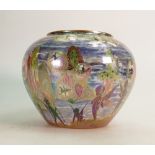 Wedgwood Fairyland Lustre Malfery jar decorated with Fairies: A later edition, height 13.5cm.