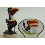 Royal Doulton Advertising Figure Miner Toucan MCL10 and name stand: Limited edition from 20th