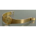 9ct gold Universal Geneve automatic ladies Watch & 9ct gold bracelet: Measuring 24mm wide not