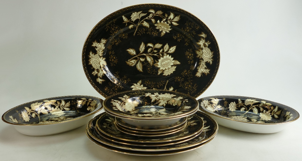 A very large collection of Wedgwood Black Tonquin patterned dinner & tea ware to include: Tea set, - Image 2 of 6