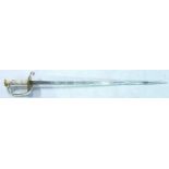 A 20th century US Navy Officer's Sword: With wire-bound shagreen handle and pierced and cast guard,