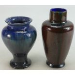Two Royal Lancastrian style Vases: Two Royal Lancastrian style high fired glaze vases,
