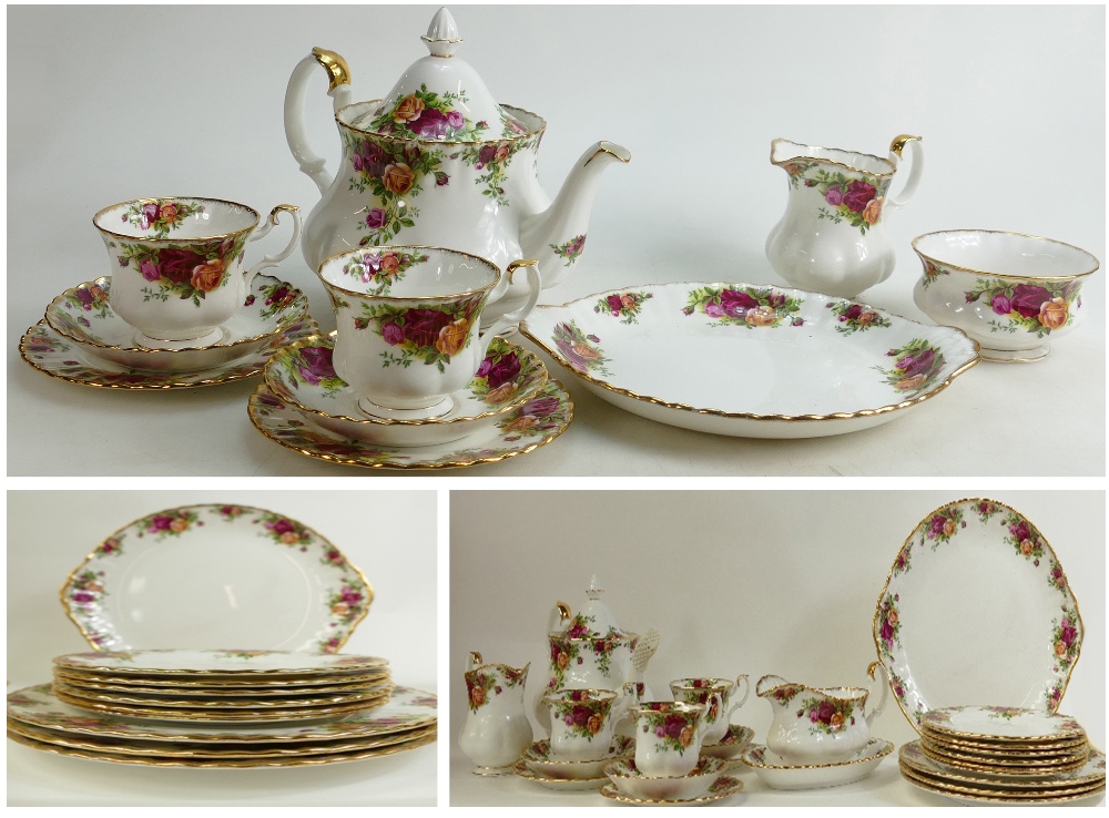A very large collection of Royal Albert Old Country Roses to include: First quality planters,